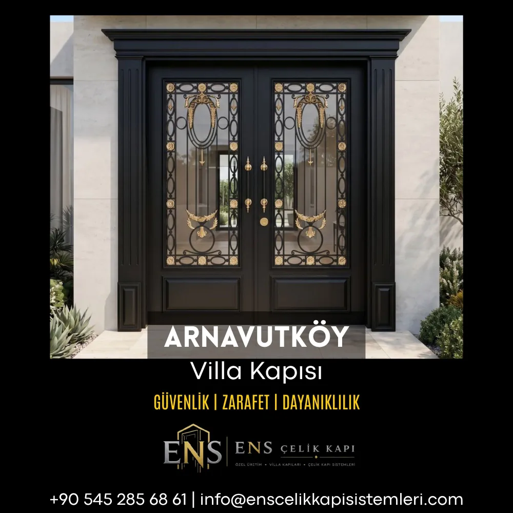 Arnavutköy villa kapısı için Boğaz hattına uygun prestijli çelik villa kapısı modeli