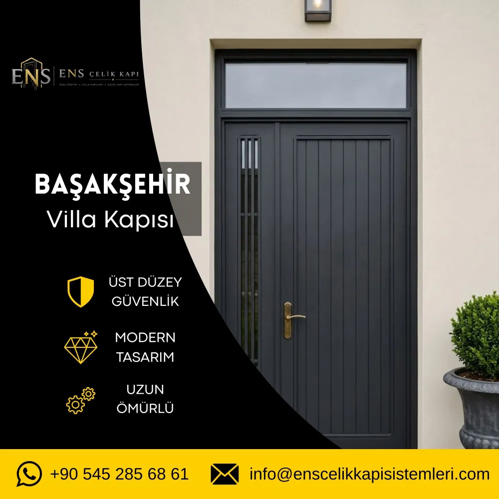 Başakşehir villa kapısı için modern ve güvenli çelik villa kapısı modeli