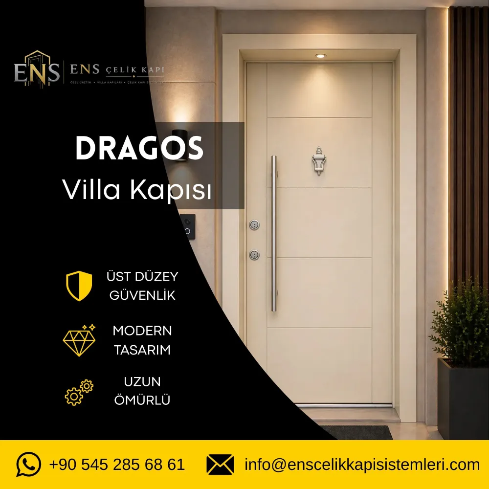 Dragos villa kapısı için sahil iklimine dayanıklı modern çelik villa kapısı modeli.