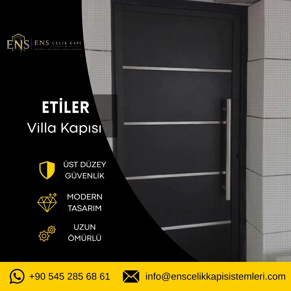 Etiler villa kapısı için modern ve güvenli çelik villa kapısı modeli