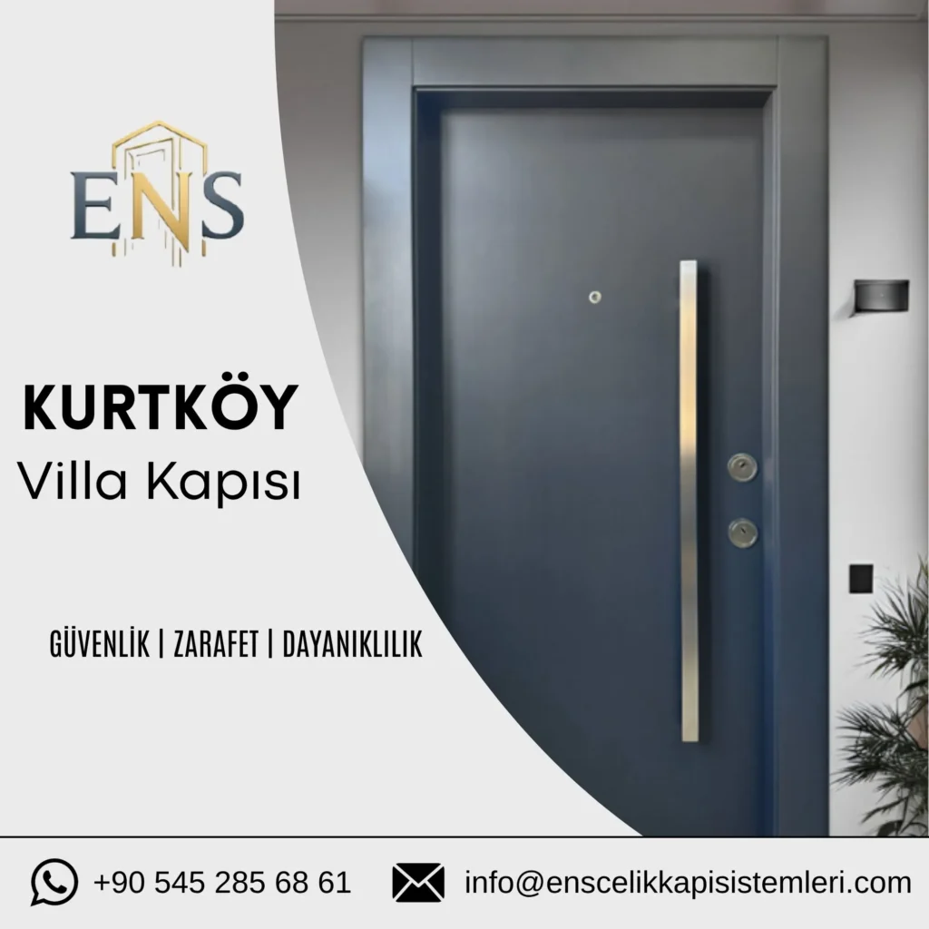 Kurtköy villa kapısı için modern ve güvenli çelik villa kapısı modeli.