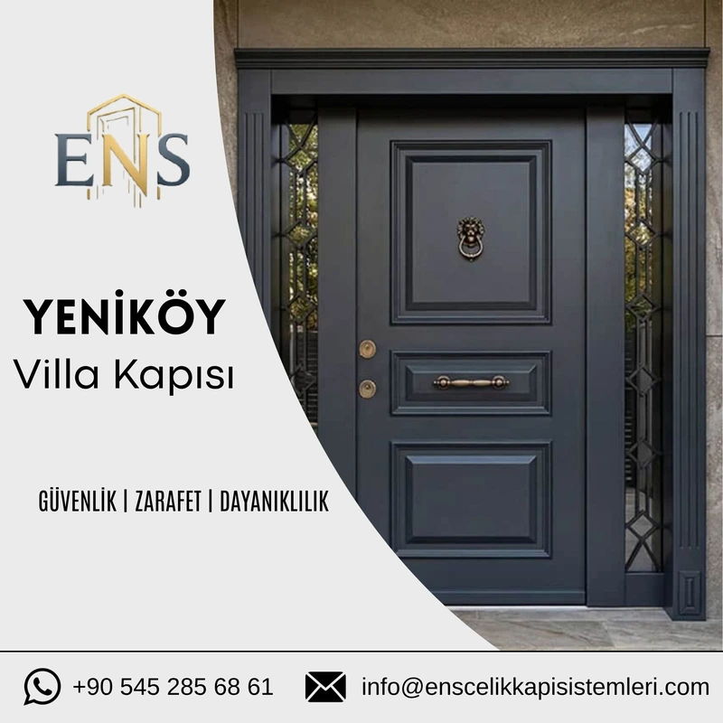 Yeniköy villa kapısı için Boğaz hattına uygun dış iklim dayanımlı çelik villa kapısı modeli