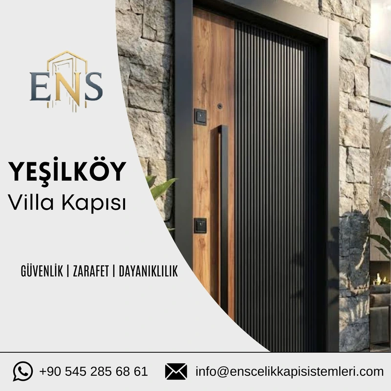 Yeşilköy villa kapısı için sahil iklimine dayanıklı modern çelik villa kapısı modeli