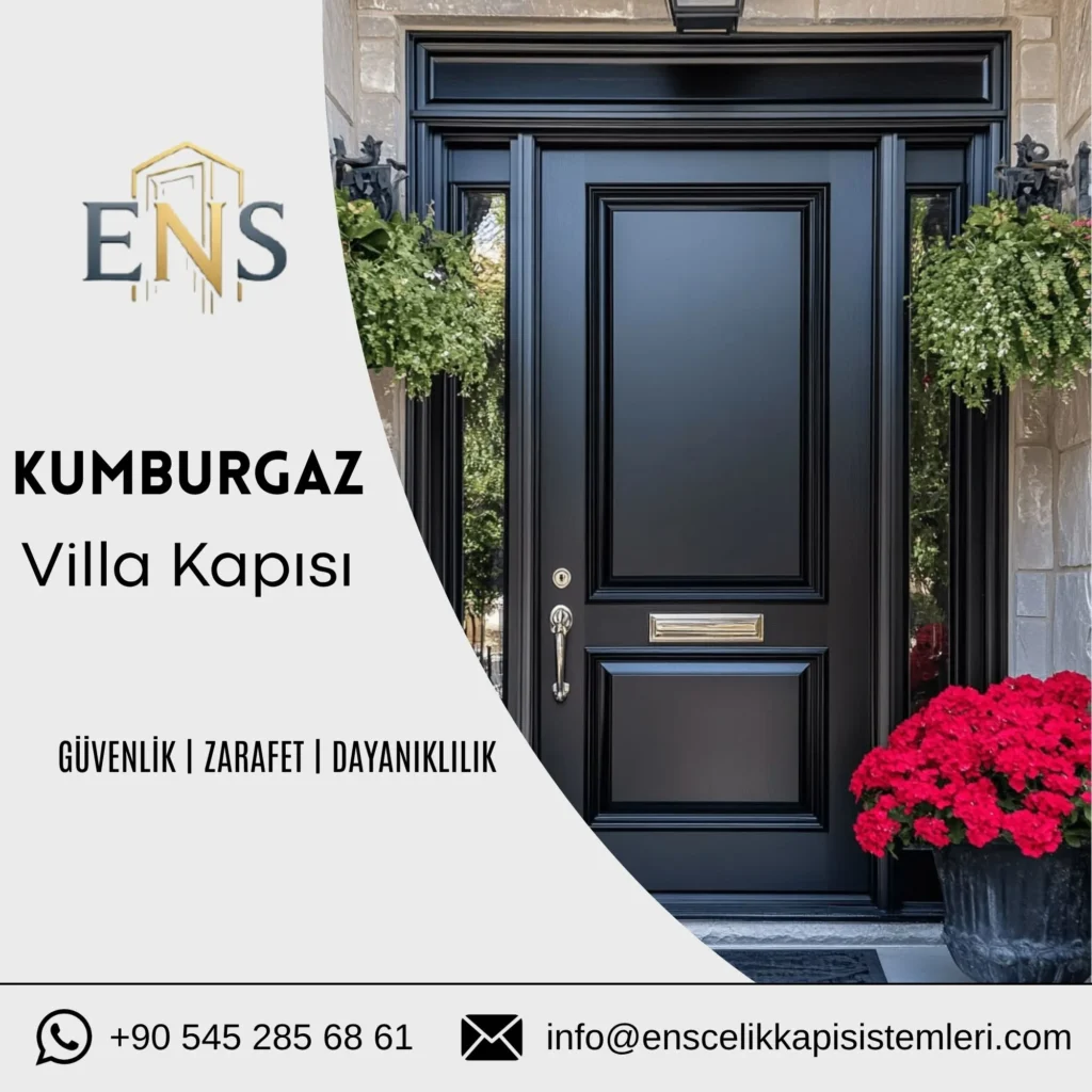 Kumburgaz villa kapısı için sahil iklimine dayanıklı modern çelik villa kapısı modeli.