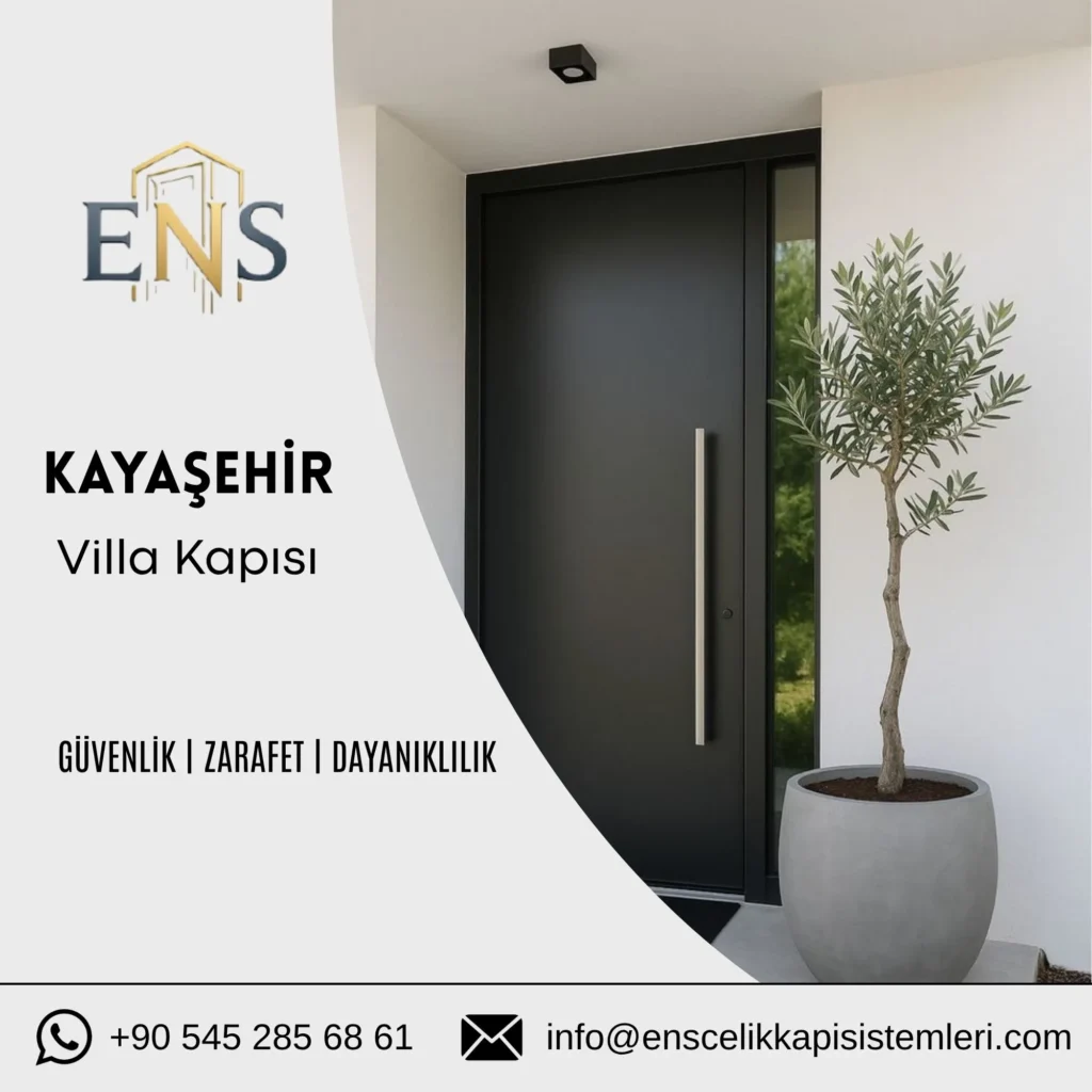 Kayaşehir villa kapısı için modern ve güvenli çelik villa kapısı modeli